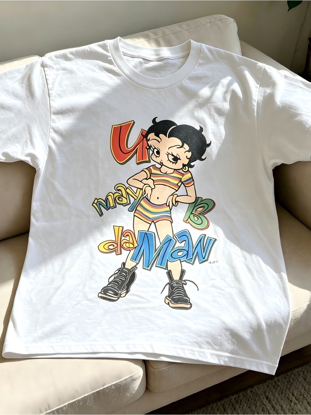 Betty Boop graphic white Women Men T-shirt unisex